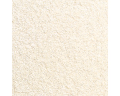 Spannteppich Kräuselvelours Rhea weiß 400 cm breit (Meterware) Nahaufnahme einer beigen Teppichoberfläche