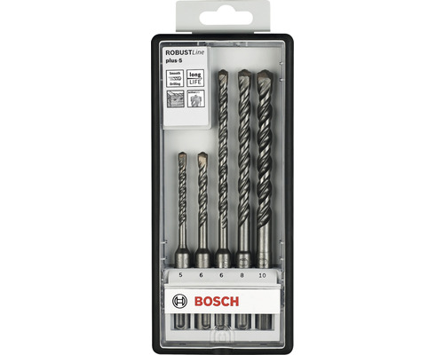 Bosch Robust Line plus 5 Steinbohrer Set mit verschiedenen Größen in einer Verpackung