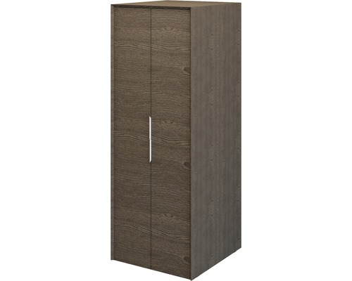 Armoire pour machine à laver Baden Haus Space lxhxp 70x190x73 cm frêne foncé Haute armoire en bois avec deux portes et poignées