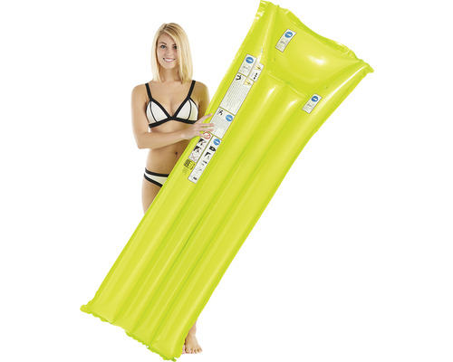 Matelas pneumatique jaune avec femme