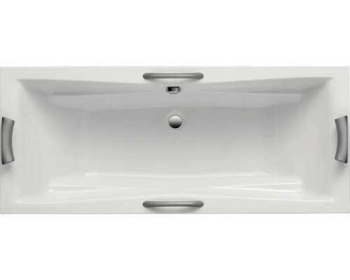 Badewanne OTTOFOND Lusaka Duo 80 x 180 cm weiss glänzend glatt 861201 Rechteckige Badewanne mit Griffen
