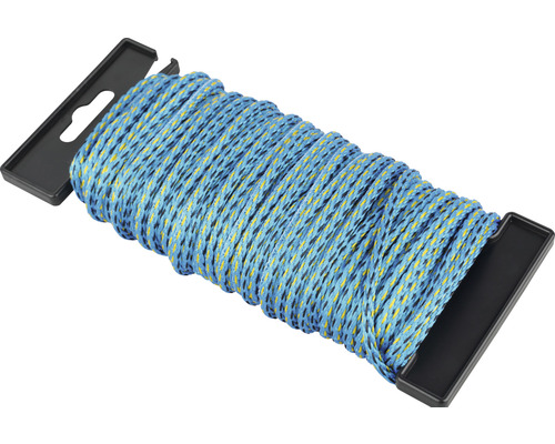 Mamutec Corde Paraloc polyester Ø 4 mmx 20 m bleu/jaune/noir Bobine de cordeau de maçon
