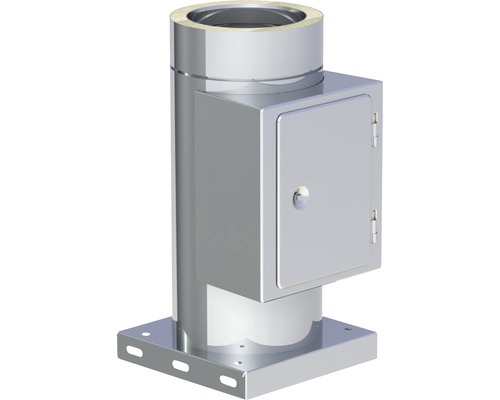 Nettoyage Jeremias DW-Eco avec plaque de base intégrée Ø 130mm Composant de cheminée en acier inoxydable avec trappe de visite