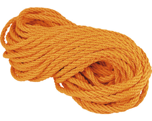 Mamutec Corde Paraloc polypropylène Ø 6 mm x 20 m orange Bobine de corde en fibres naturelles