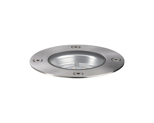 Projecteur à LED encastré au sol Plug & Shine rond IP65 3,6W 300 lm 3000 K blanc chaud Ø 98/95 mm argent 230/24 V