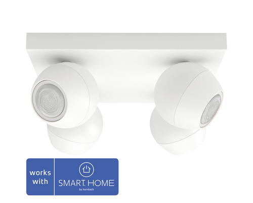 Spot de plafond LED Philips hue 4 x 5 W 4 x 350 lm Compatibilité SMART HOME by Hornbach