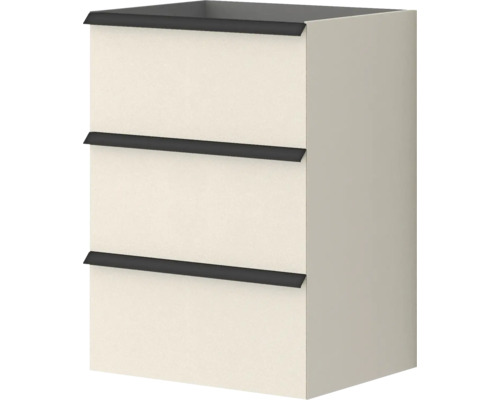 Waschtischunterschrank Baden Haus Qube Breite 60 cm Gebürstet weiss 55057 Unterschrank mit drei Schubladen für den Küchenbereich