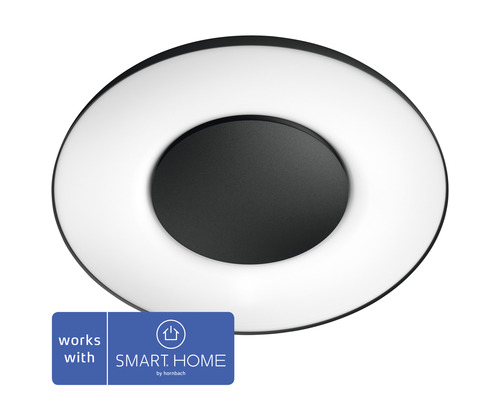 lafonnier Philips hue White Ambiance à intensité lumineuse variable 22,5W 2400 lm blanc chaud-blanc lumière du jour HxØ 71x391 mm Still noir variateur inclus - Compatible avec SMART HOME by hornbach