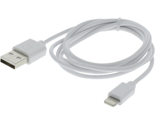 Câble de recharge et de données USB/8 broches certifié 100 cm blanc