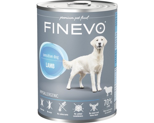 Pâtée pour chiens FINEVO Sensitive Dog Agneau pur 800 g, monoprotéine, Singleprotein