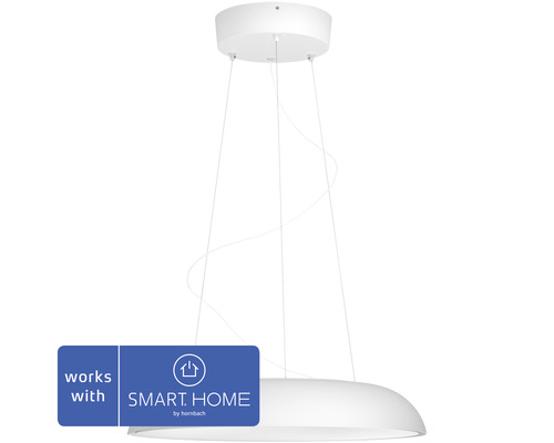 Suspension Philips hue White Ambiance à intensité lumineuse variable 25W 3000 lm blanc chaud-blanc lumière du jour lxØ 1500x434 mm Amaze blanc avec variateur - Compatible avec SMART HOME by hornbach