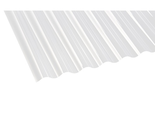 Plaque ondulée en PVC Sinus 76/18 transparent 2.000x920x0.7 mm