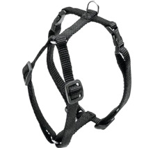 Harnais de poitrine noir pour chien avec sangles réglables