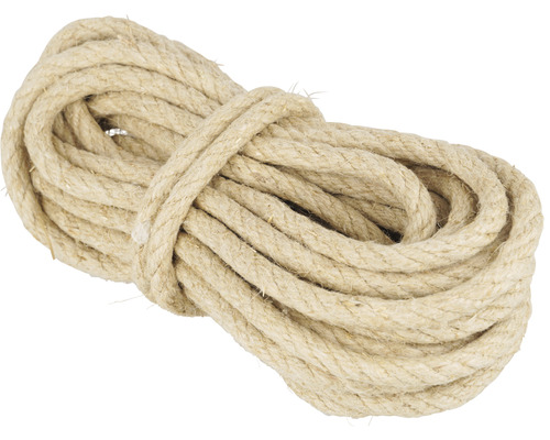 Mamutec Corde torsadée en chanvre Ø 10 mm x 10 m naturel Bobine de corde de chanvre enroulée