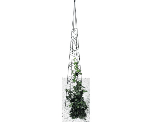 Support pour plantes en forme d'obélisque Fidelis en métal 12.5 x 12.5 x 100 cm noir