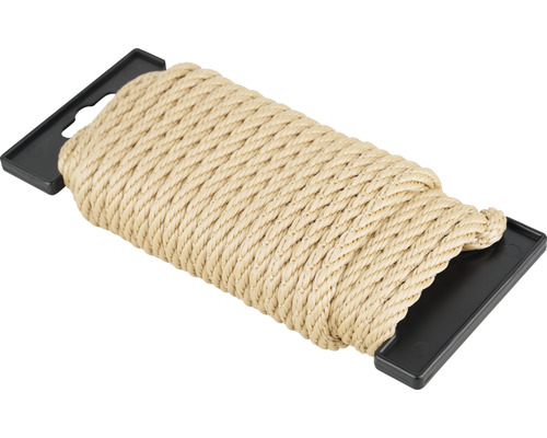 Mamutec Corde Paraloc polypropylène Ø 6 mm x 10 m beige Cordon en fibre naturelle tressée sur support noir