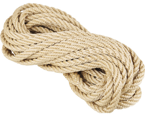 Mamutec Corde Paraloc polypropylène Ø 8 mm x 10 m beige Corde tressée en fibre naturelle