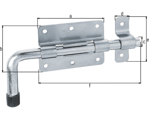 Verrou de porte avec dimensions
