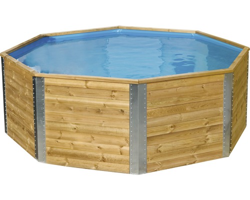 Kit de piscine hors sol en bois Weka 593 octogonale 310x310x116 cm avec épurateur à cartouche et échelle