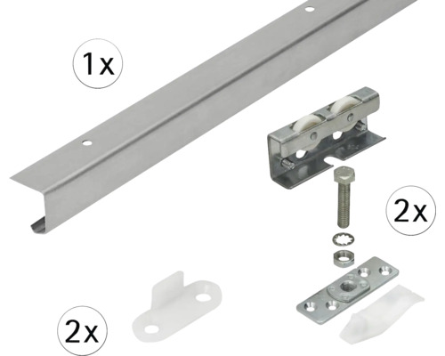 Schiebetür-Komplettset TopLine 25 für eine Schiebetür, 2000 mm, verzinkt