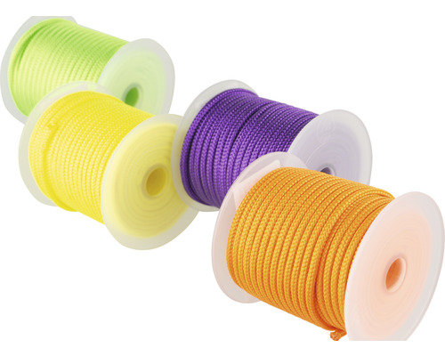 Mamutec Corde Paraloc polyester Ø 3 mm x 20 m Fil de nylon multicolore sur bobines
