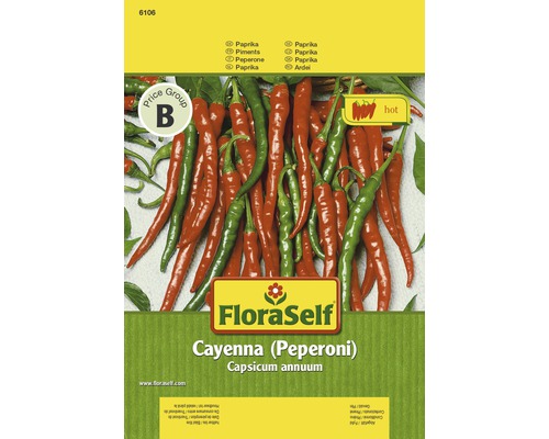 Poivron 'Cayenna (Peperoni)' FloraSelf semences stables semences de légumes