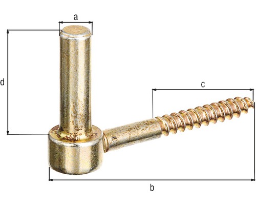 Paumelle à souder avec vis et indications de dimensions