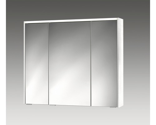 Armoire de toilette Sieper Khalix 90 cm effet bois blanc 3 porte LED