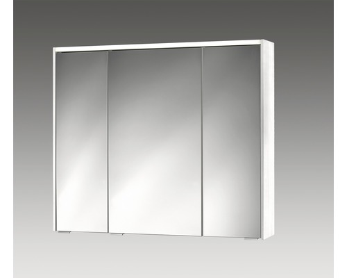 Armoire de toilette à LED Sieper Khalix lxhxp 90x74x15 cm aspect bois blanc