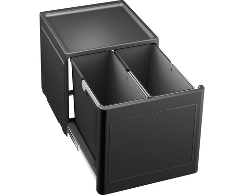 Poubelle de tri sélectif encastrée manuelle Blanco BOTTON Pro 45/2 2x13 l 517467 Système de tri des déchets Blanco avec deux bacs à intégrer dans un meuble de cuisine.
