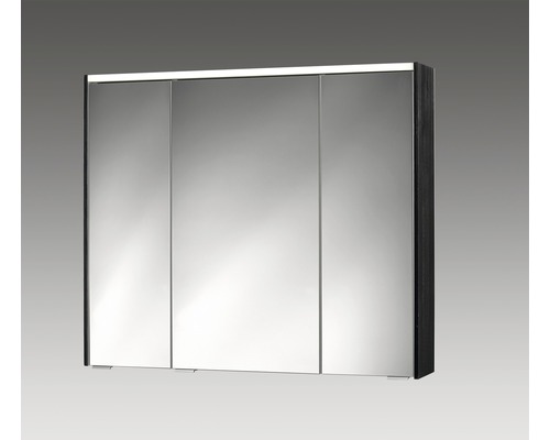 Armoire de toilette à LED Sieper Khalix lxhxp 90x74x15 cm aspect bois foncé