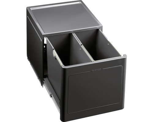 Poubelle de tri sélectif encastrée Blanco BOTTON Pro 45/2 Automatic 2x13 l 517468 Système de tri des déchets avec deux bacs à intégrer dans un meuble de cuisine