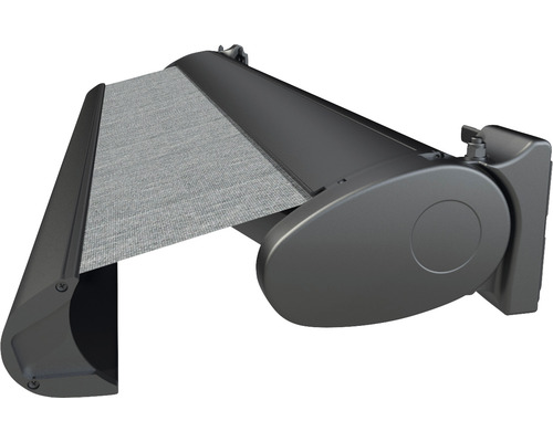 Markise mit grauem Stoff