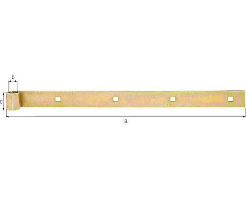 Fiche droite avec quatre trous carrés et dimensions