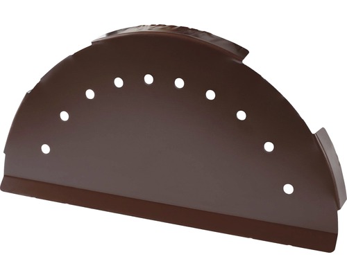 PRECIT Abschlusskappe für Firstblech schokoladenbraun RAL 8017 280 x 125 mm Halbrunder Vogelschutz aus Metall mit Löchern