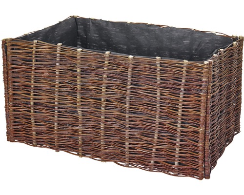 Jardinière rectangulaire en osier avec film