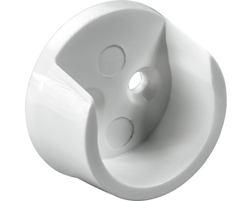 Support pour tringle à vêtements rond plastique/blanc Ø 20 mm 30 pièces