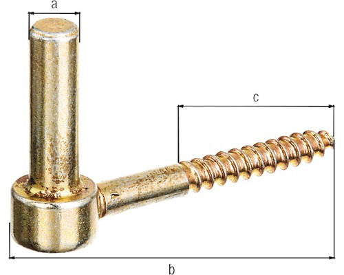 Goupille de charnière avec vis et dimensions