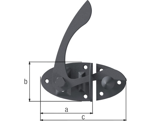 Loquet de portail avec dimensions