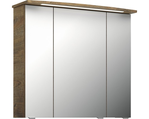 Armoire de toilette pelipal Xpressline 4010 80 cm chêne Ribbeck 3 portes sans éclairage en corniche