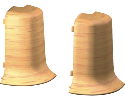 Aussenecken für Klemm-Sockelleiste mit Kabelkanal 50 mm Buche