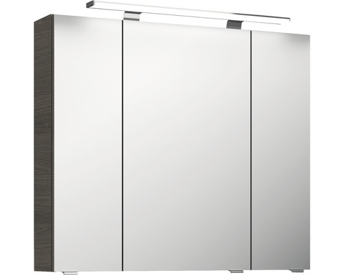 Armoire de toilette pelipal Xpressline 4010 80 cm graphite 3 portes sans luminaire en applique