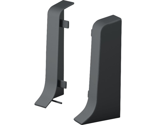 Pièces d'extrémité Prinz pour plinthe goulotte à clipser gris foncé 50 mm