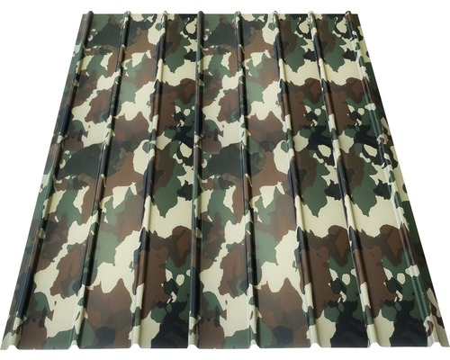 Tôle trapézoïdale PRECIT H12 camouflage 3600x910x0,4 mm Tôle trapézoïdale avec motif camouflage