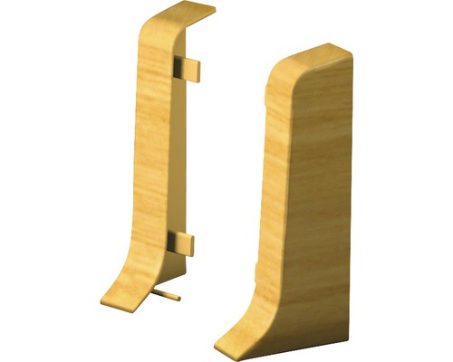 Pièces d'extrémité Prinz pour plinthe goulotte à clipser chêne clair 50 mm