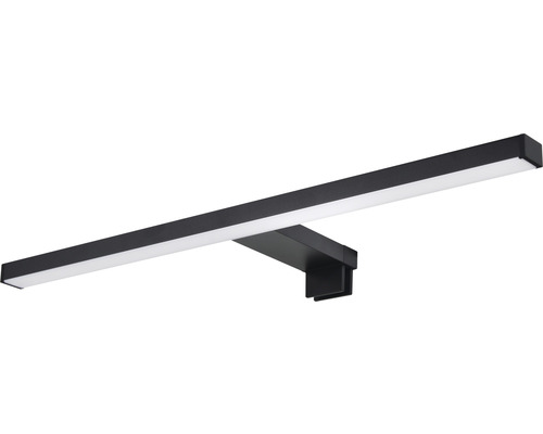 Applique de miroir LED FLAIR 870 lm 3000 K hxlxp 13,6x50x3,8 cm Rasalas noir Luminaire de salle de bains à LED noir pour montage au-dessus d''un miroir