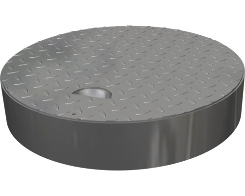 Couvercle et cadre galvanisé pour réservoir enterré d'eau de pluie GET 1.0 Couvercle de regard rond en métal avec structure en tôle larmée