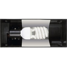 Lampe à économie d''énergie dans un luminaire extérieur noir
