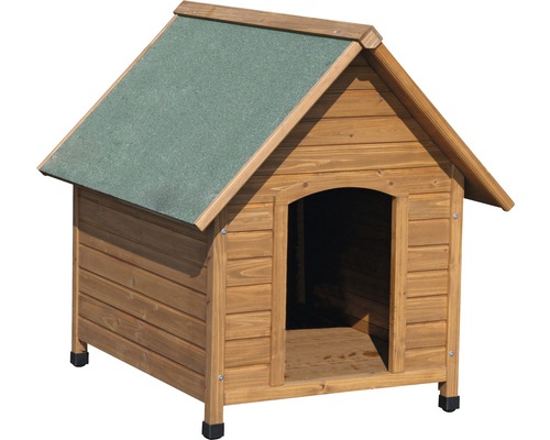 Niche pour chien en bois avec toit à pignon