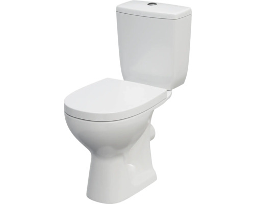 WC sans rebord avec abattant Arteco horizental blanc-0